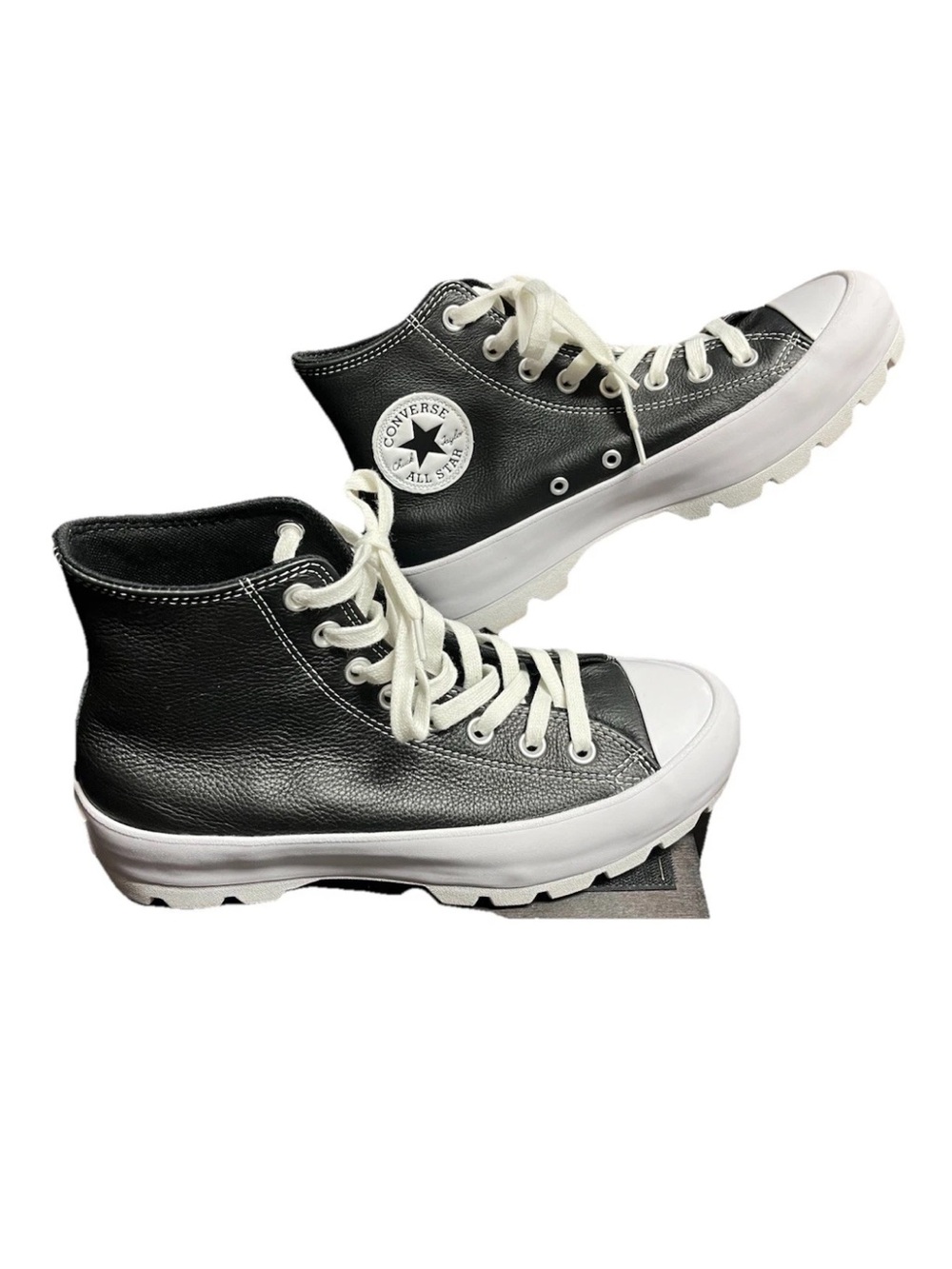 Converse Black & White High Top Leather Sneakers